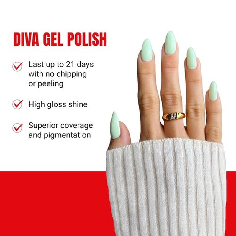 DND Gel Polish Set - Coquette Collection | Chip-Free UV/LED Gel & Air Dry Nail Lacquer Duo - 104 Peppermint Marshmallow, 0.5 Fl Oz