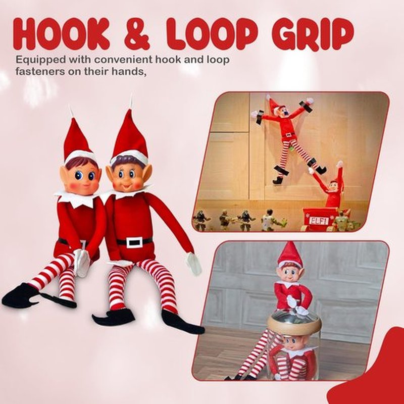Quebec Naughty Elf Set - Christmas Elf Figures for Boys & Girls | Soft Body, Vinyl Faces, 12 Inch