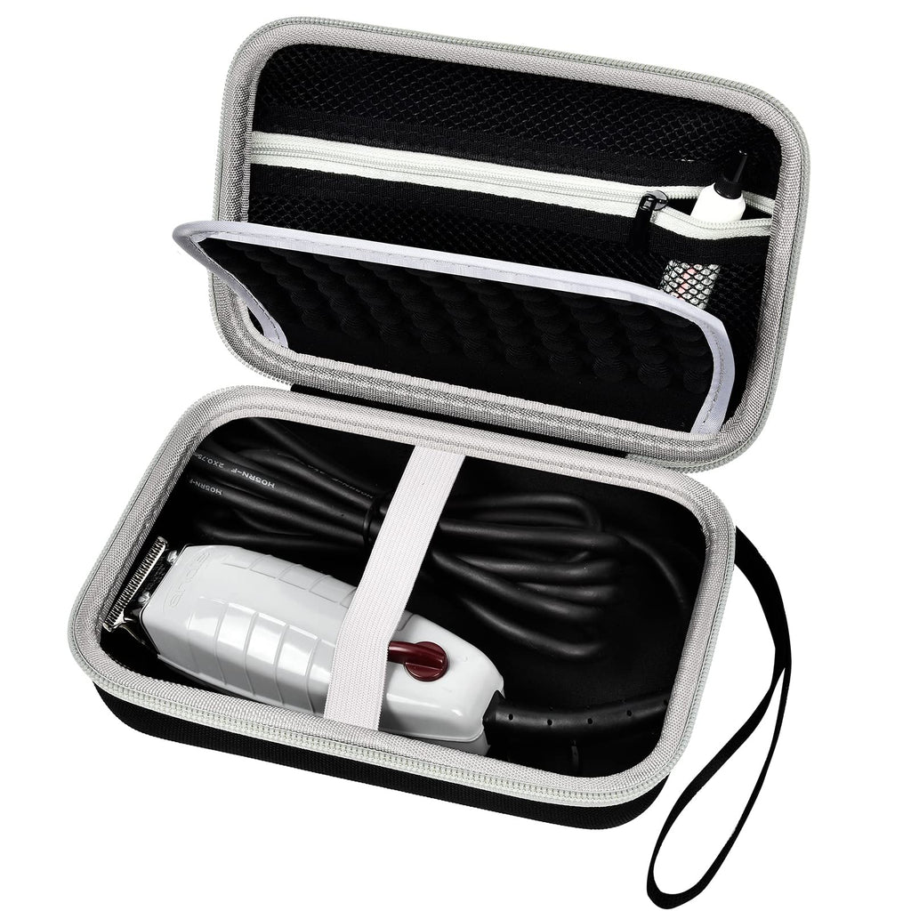 Case for Andis Professional T-Outliner Beard & Hair Trimmer, Model GTO 04780/04710/04603/04775, with Mesh Pocket for Attachment Set - Bag Only (Black+Black Inner)