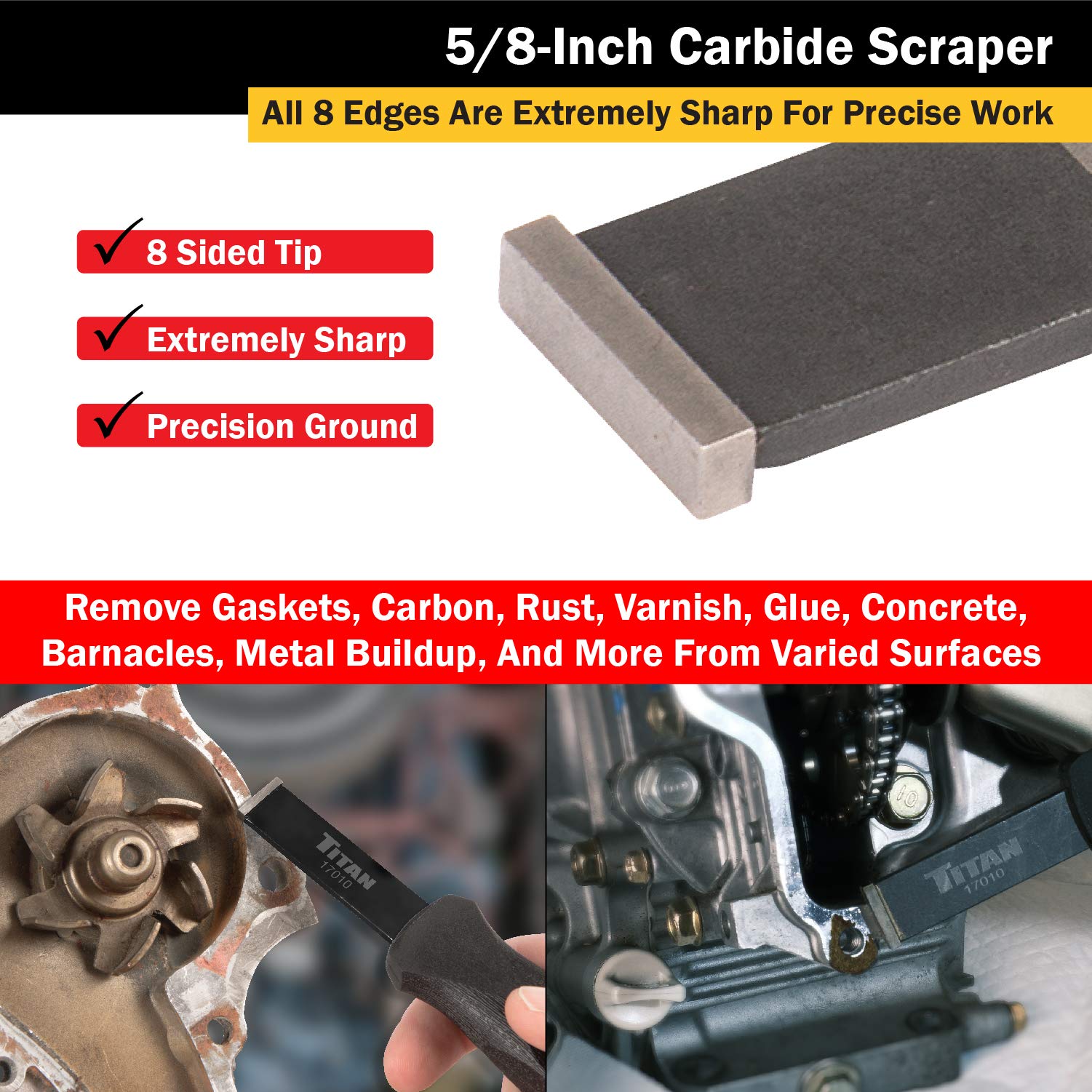 Titan 17010 5/8-Inch Carbide Scraper