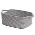 CHICVITA Decorative Gift Basket - Easter Basket for Kids | Woven Rope Storage Organizer, Grey, 13 x 9.8 x 5 Inches