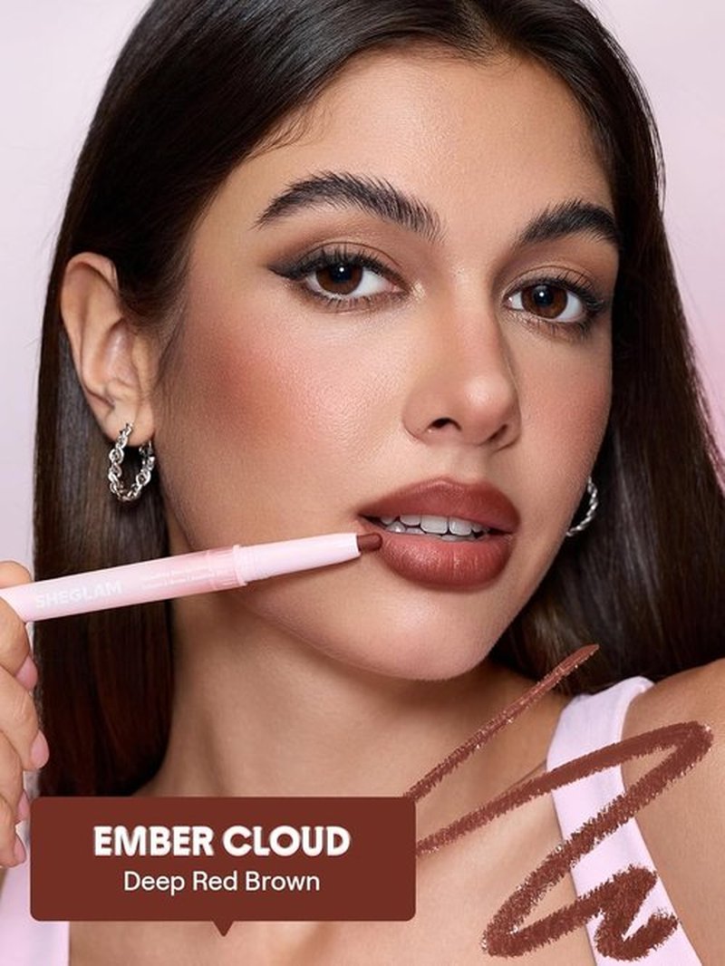 SheGlam Cloudline Blur Lip Liner - Long Lasting, Vegan & Cruelty-Free Lip Stain | Ember Cloud