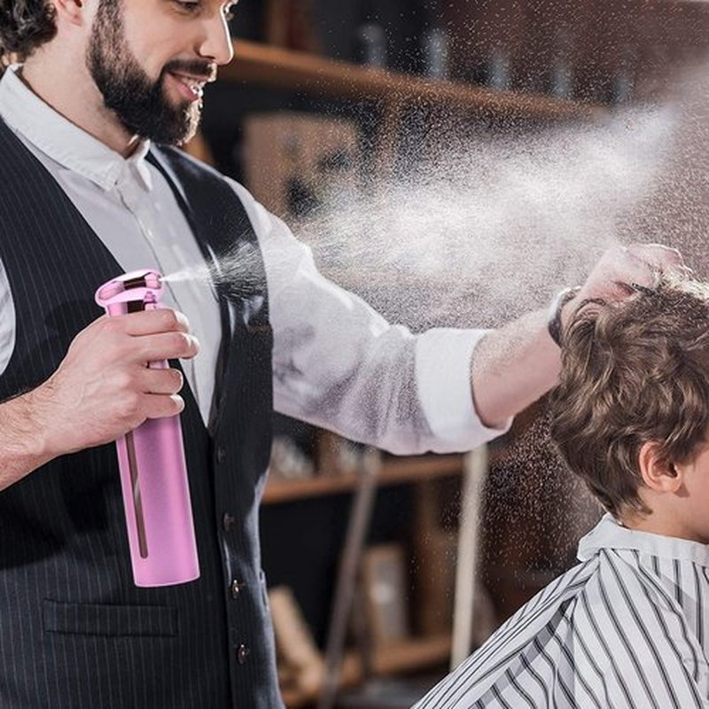 Salon Style Fine Mist Hair Spray Bottle - 10 Oz Luminous Aerosol-Free Water Sprayer for Hairstyling & Cleaning - Purple
