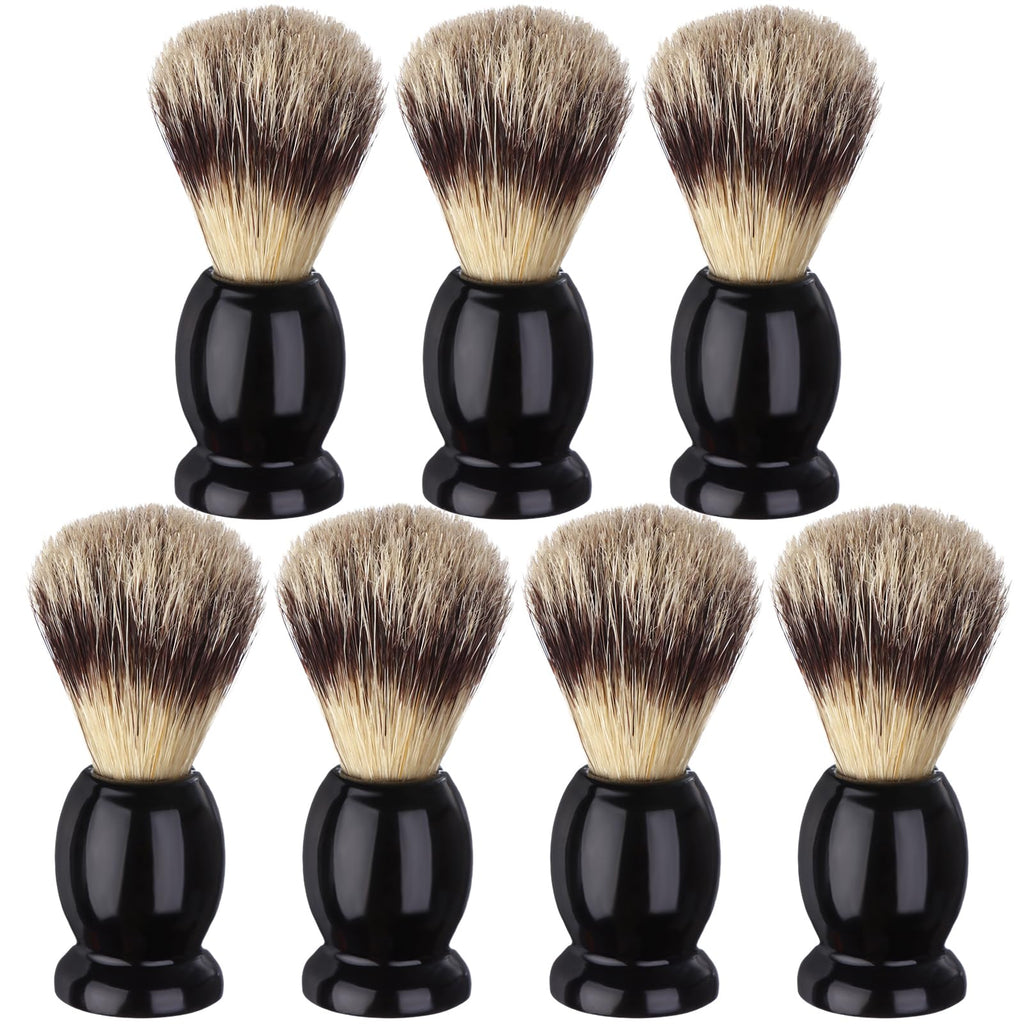 7Pcs Men Shaving Brushes Wood Handle, Professional Salon Tools Hand Crafted Shaving Brush Wood Handle Shave Brushes Handmade Pure Badger Hair Brush for Men Beard