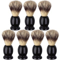 7Pcs Men Shaving Brushes Wood Handle, Professional Salon Tools Hand Crafted Shaving Brush Wood Handle Shave Brushes Handmade Pure Badger Hair Brush for Men Beard