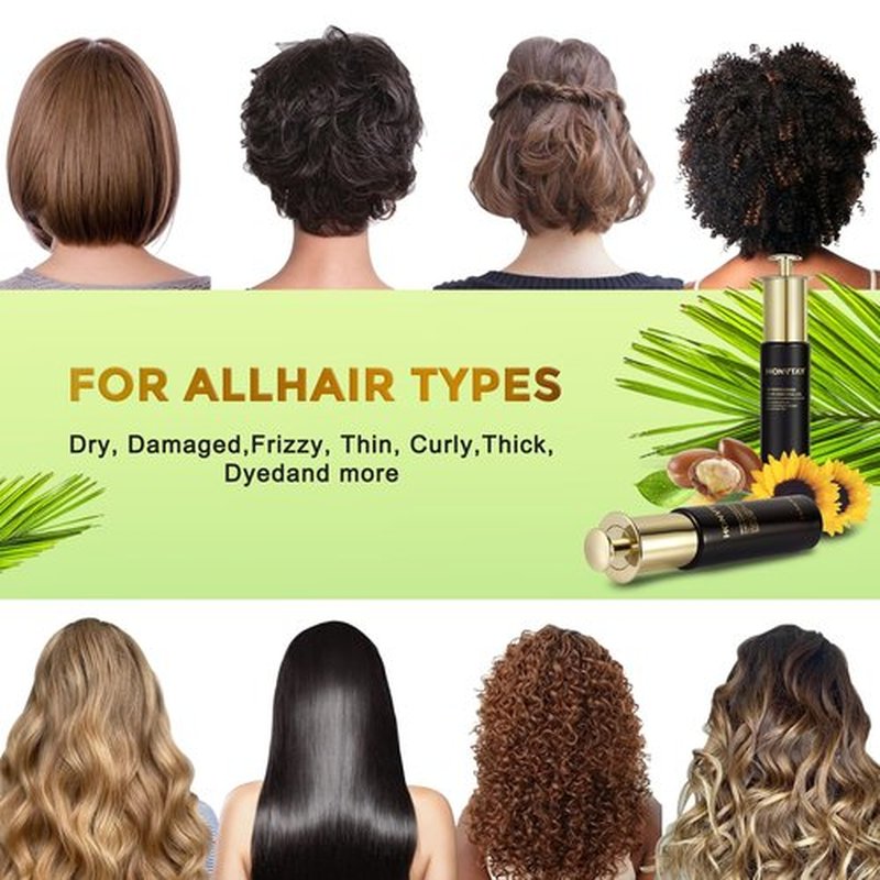 HonvTay Moroccan Hair Oil Has Multiple Benefits, It can Provide Various Hair Textures with Moisture, Strength, Repair and Other Care, Making the Hair Healthier and More Beautiful(1.01 fl oz) (BLACK)