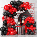 Bezente Red & Black Balloons Garland Kit - 100 Pcs Confetti & Solid Balloons for Wedding, Birthday, Graduation, BBQ, & Prom Decor