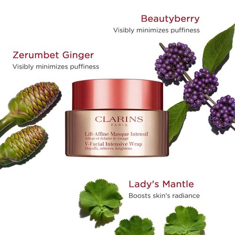 Clarins V-Facial Intensive Wrap Face Mask - Award-Winning Contouring Treatment | Reduces Puffiness & Swelling | 2.5 Oz