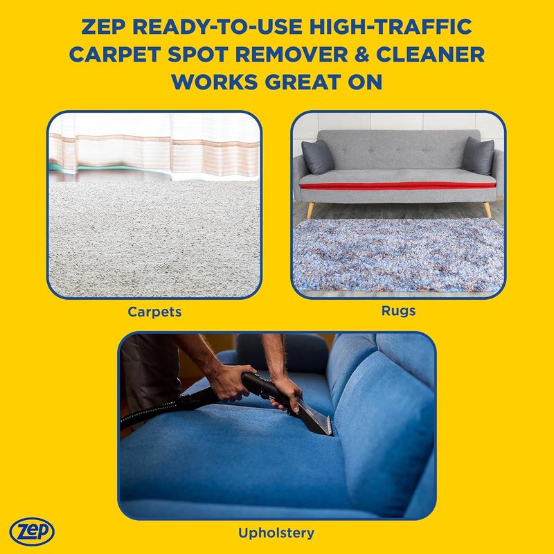 Zep High Traffic Carpet Cleaner - 1 Gallon - Deep Stain Removal for High-Traffic Areas