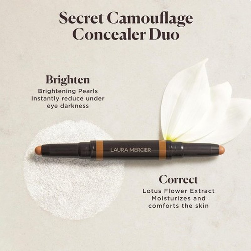 Laura Mercier Secret Camouflage Concealer Duo - 2-in-1 Face & Under Eye Stick for Full Coverage & Brightening
