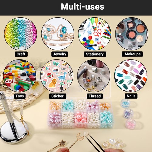 Cosics Acrylic Fake Nail Organizer Case, 2PCS 10-Compartment Nail Tip Storage Box with Number, 10 Space Rhinestone Nail Art Accessories Container, Clear Plastic Nail Box for Jewelry Charms Gem Vitamin