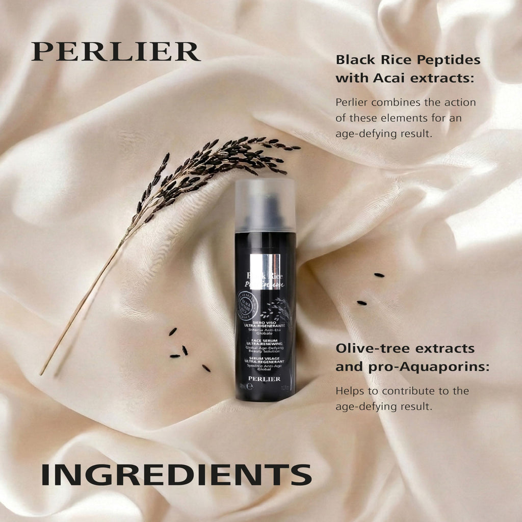 Perlier Black Rice Platinum Face Ultra Renewing Serum, 1 fl. oz.