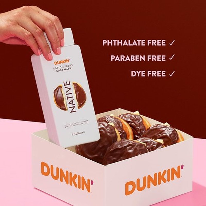 Native Body Wash - Dunkin Boston Kreme Scent | Naturally Derived, Sulfate & Paraben Free | 18 oz for Soft, Hydrated Skin
