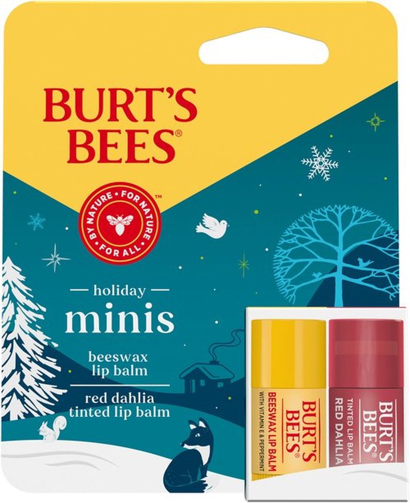 Burt’s Bees Holiday Minis Lip Balm Gift Set, Natural Origin Lip Care, 2 Tubes, 0.049 oz.