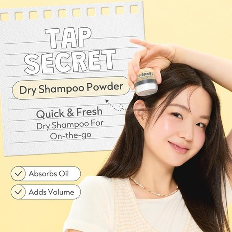 I DEW CARE Tap Secret Dry Shampoo Powder - Strengthening & Volumizing, Travel Size for Brunettes | 0.24 Oz