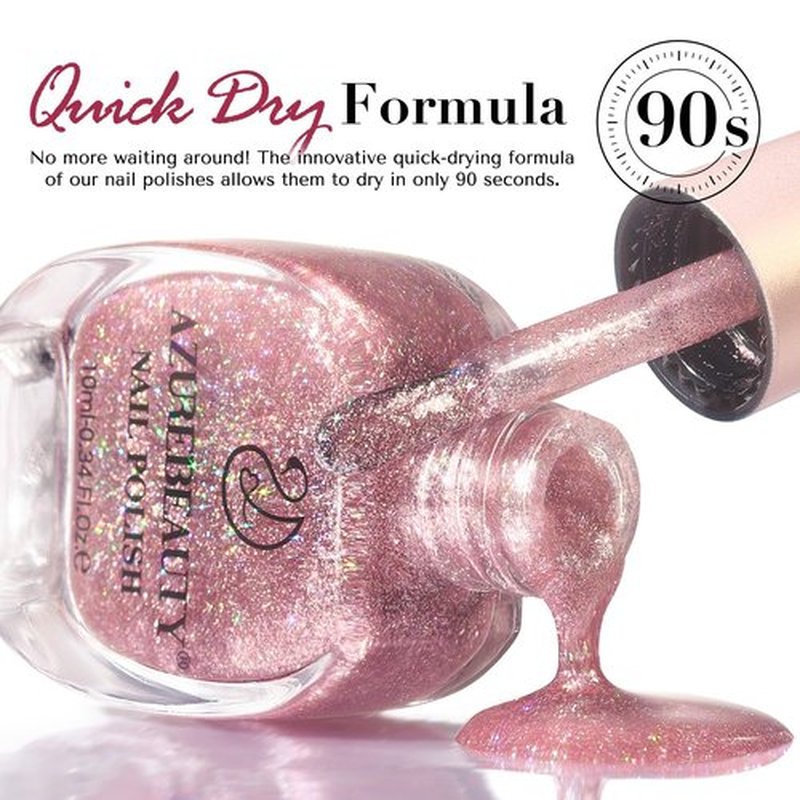 AZUREBEAUTY Cat Eye Nail Polish no Gel Fast Drying Pink Shimmer 2 Colors 10ml Natural Nail Lacquer High Shine DIY Salon Home Women Gifts