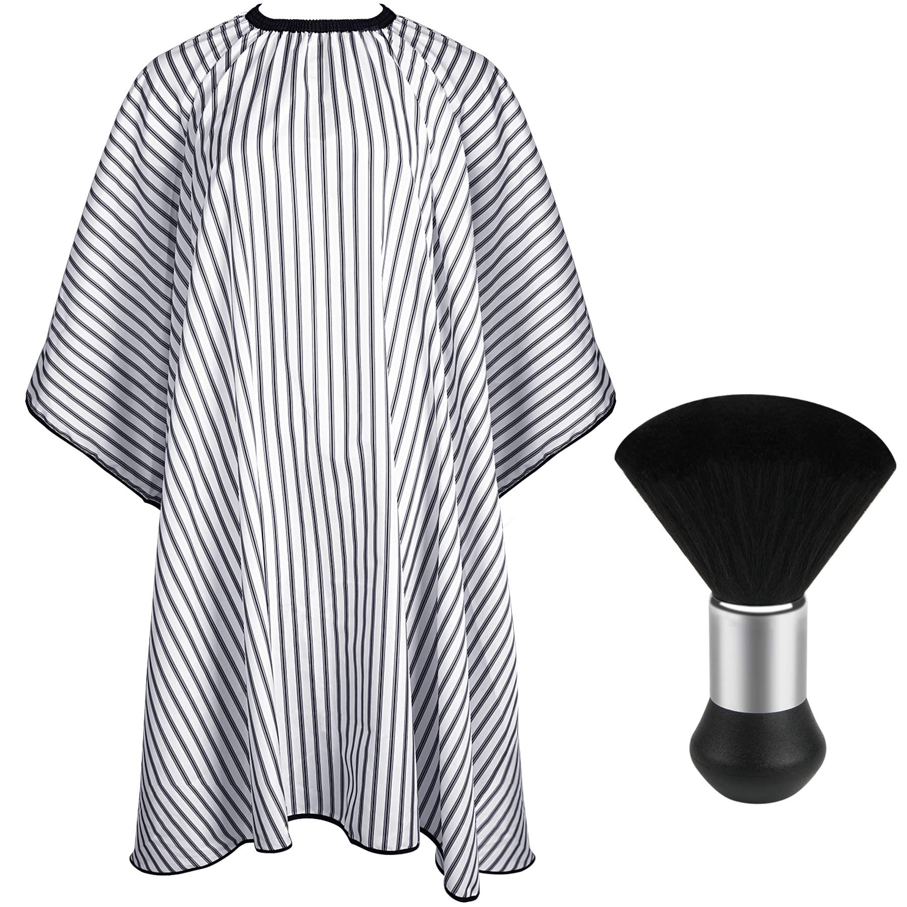 FEBSNOW Barber Cape Professional Hair Cutting Cape with Neck Duster Brush