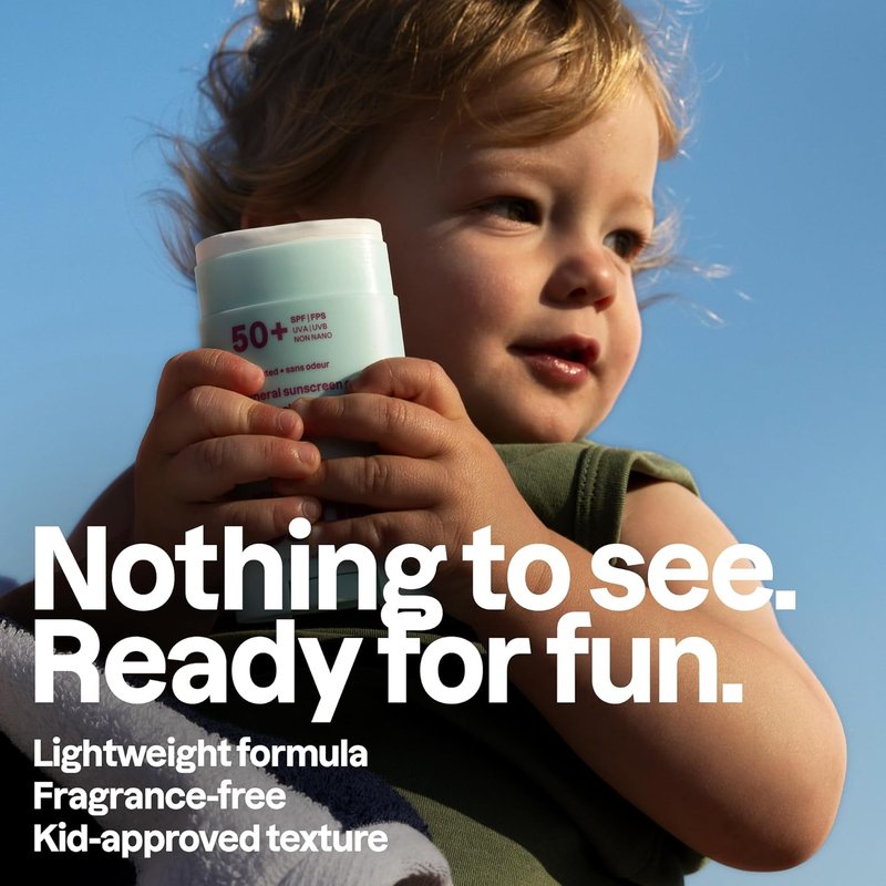 ATTITUDE Baby Mineral Sunscreen Face Stick SPF 50 - Broad Spectrum Zinc Oxide, EWG Verified, Vegan