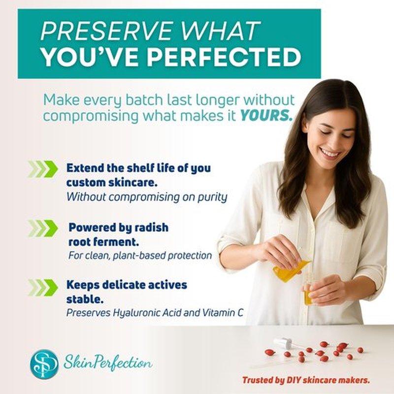 Skin Perfection Leucidal Liquid - Natural Preservative Alternative for Lotion Making - Vitamin C Serum & Hyaluronic Acid Body Lotion Creams - Water Soluble DIY Skincare Cosmetics