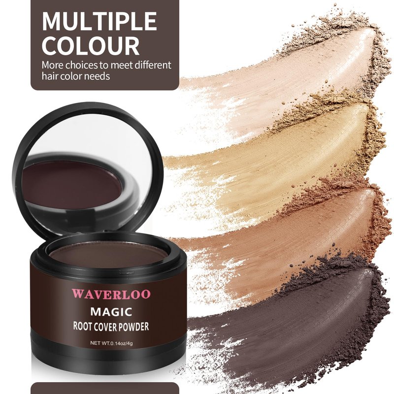 Waverloo Magic Root Cover Up Instantly Conceals High Forehead & Hair Loss - Sweat & Waterproof Root Touch Up Hair Powder for Women & Men (Dark Brown, 4g)