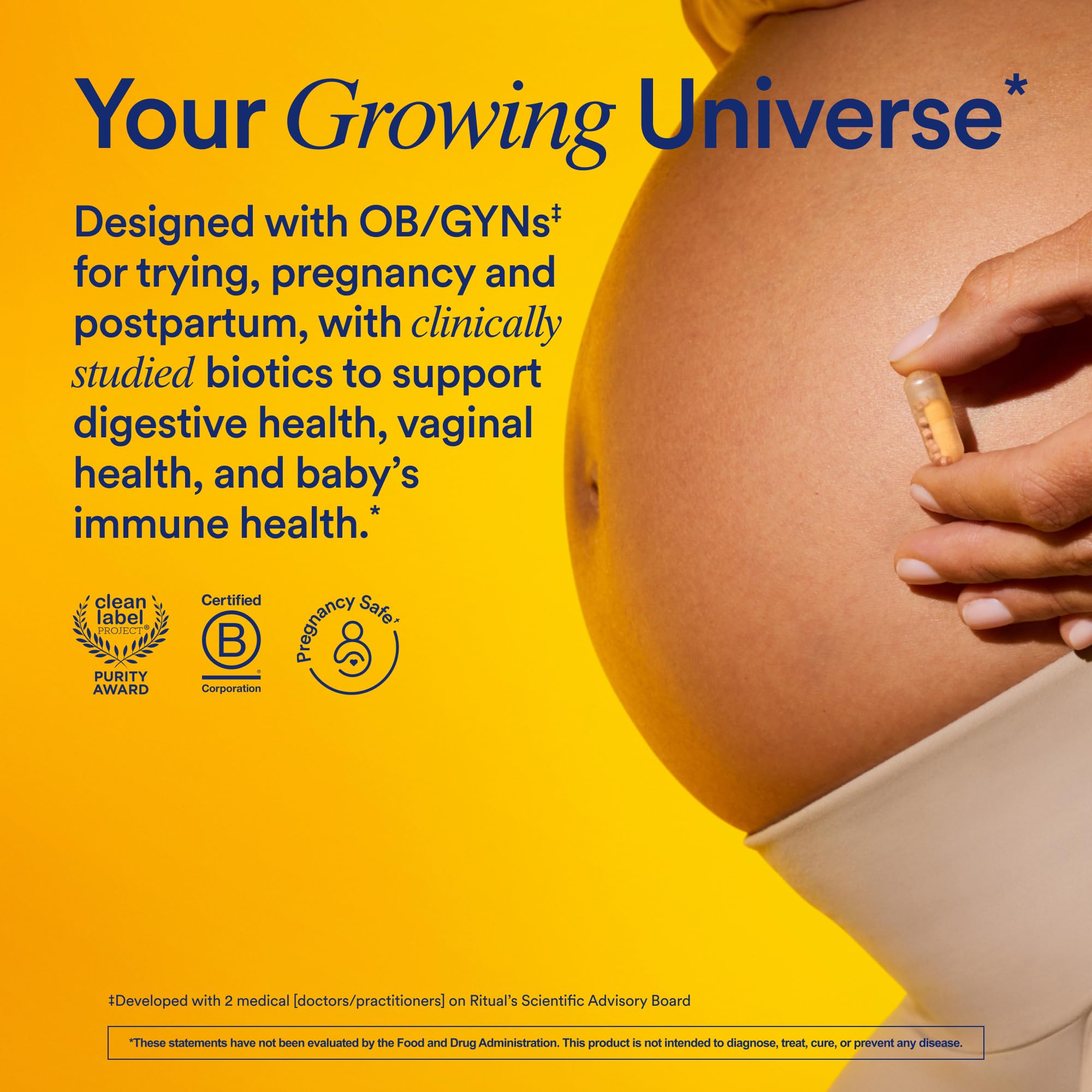 Ritual Prenatal Probiotics For Women - Support Microbiome, Gut, Digestive, Vaginal, and Baby’s Immune Health** - Natalbiotic For TTC, Pregnancy, Postpartum - Vegan - Citrus - 30 Capsules - 30 Servings