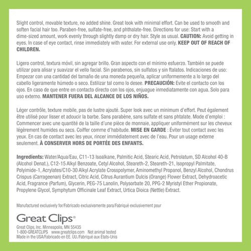 GREAT CLIPS LATITUDE Natural Style Cream | Hair Gel for Men | Low Hold + Low Shine | 5.1oz | Packaging May Vary