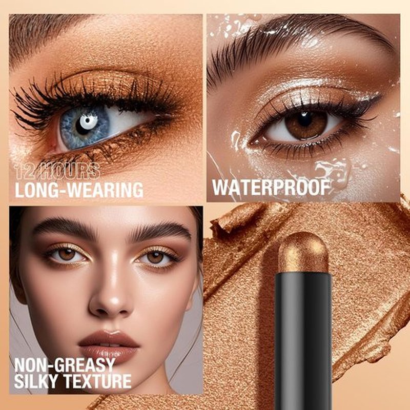 LANGMANNI Dual-Ended Cream Eyeshadow Stick Set - Silky Smooth, Waterproof, All-Day Matte & Shimmer Wear, 4 Colors