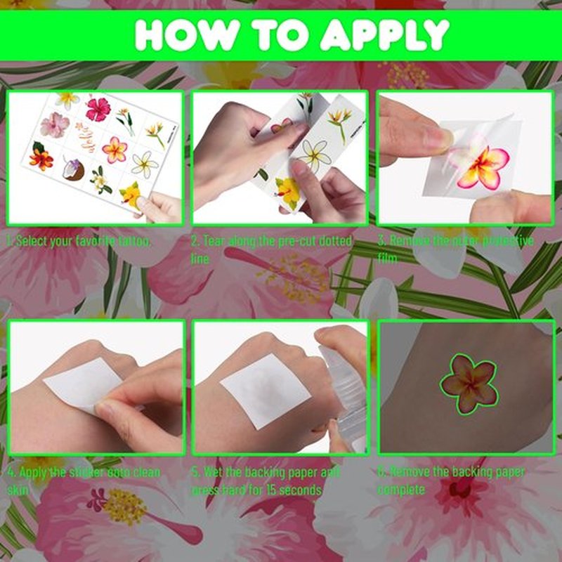 96 PCS Tropical Flower Hawaiian Pre-Cut Temporary Themed Birthday Favors Supplies Décor Cute Luau Gifts For Game Boys Girls Classroom School (Glow In The Dark)