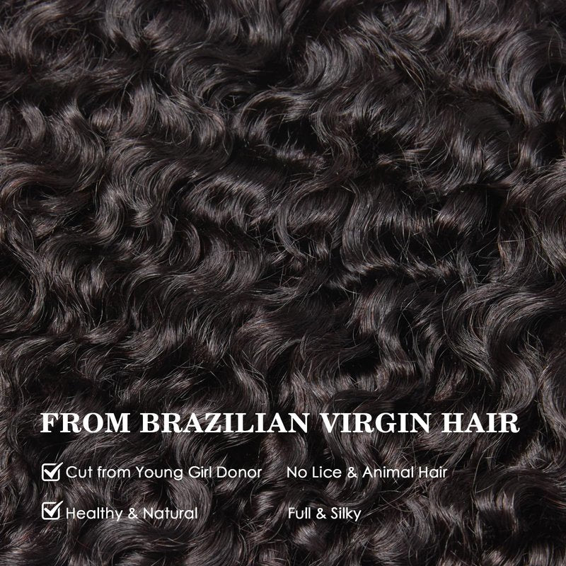WEQUEEN Burmese Curly Bundles Human Hair 16A Brazilian Virgin Hair 16 Inch Thick Weave Natural Black