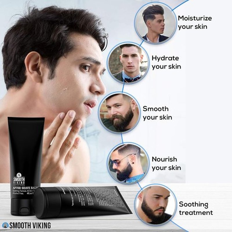 Smooth Viking After Shave Balm for Men - Alcohol-Free, Soothing & Moisturizing Formula | 4 Oz with Spiced Black Pepper Scent