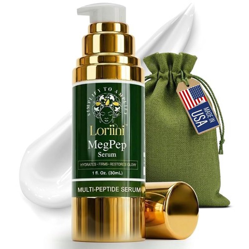 Loriini™ MegPep Multi-Peptide Face Serum - Hydrating Hyaluronic Acid with Ceramides for Glowing Skin - 1 Fl Oz