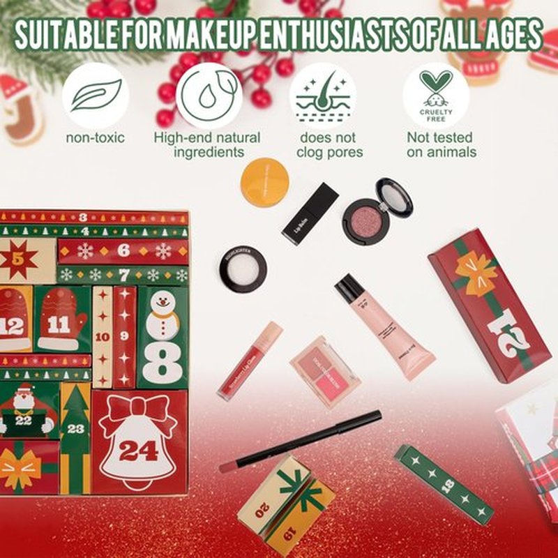 Makeup Advent Calendar 2025-24 Days Advent Calendar for Teen Girls Makeup Gift Set - Advent Beauty Calendar 2025, Individually Boxed Makeup & Cosmetic Surprises - Christmas Gifts for Teen Girls