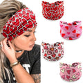 winthrop 4 Pcs Valentine's Day Headbands for Women - Red Pink Heart Cute Love Hair Band, Stretchy Breathable Non-Slip Wide Headwrap for Holiday,Yoga, Running, Party, Costume Dress Up