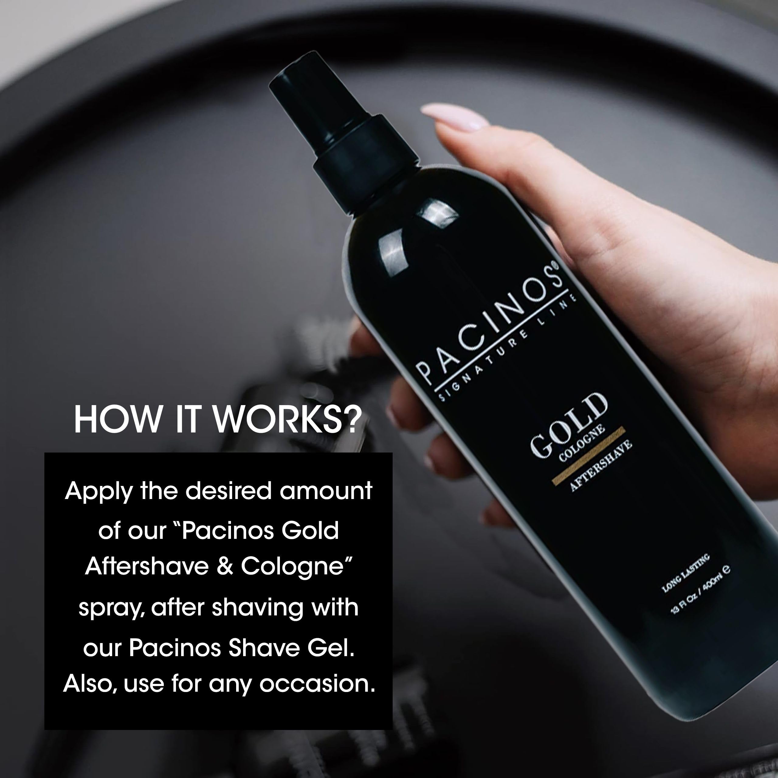 Pacinos Gold Cologne Aftershave - Refreshing Fragrance - Soothes Razor Burn - Hydrates Skin for a Smooth Finish - 100ml
