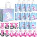Norme 24 Pcs Let's Go Bachelorette Gift Set 12 Western Disco Bachelorette Bags 12 Hair Scrunchies Western Cow Print Ties Ropes for Bridal Disco Wedding Party Favors