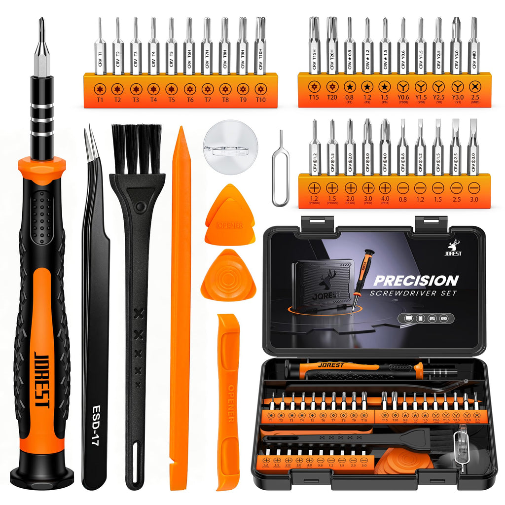 JOREST Small Precision Screwdriver Set with Torx Triwing Phillips, Mini Repair Tool Kit for Macbook, Computer, Laptop, PC, iPhone, PS5, Xbox, Switch, Glasses, Watch, Ring Doorbell, Electronics