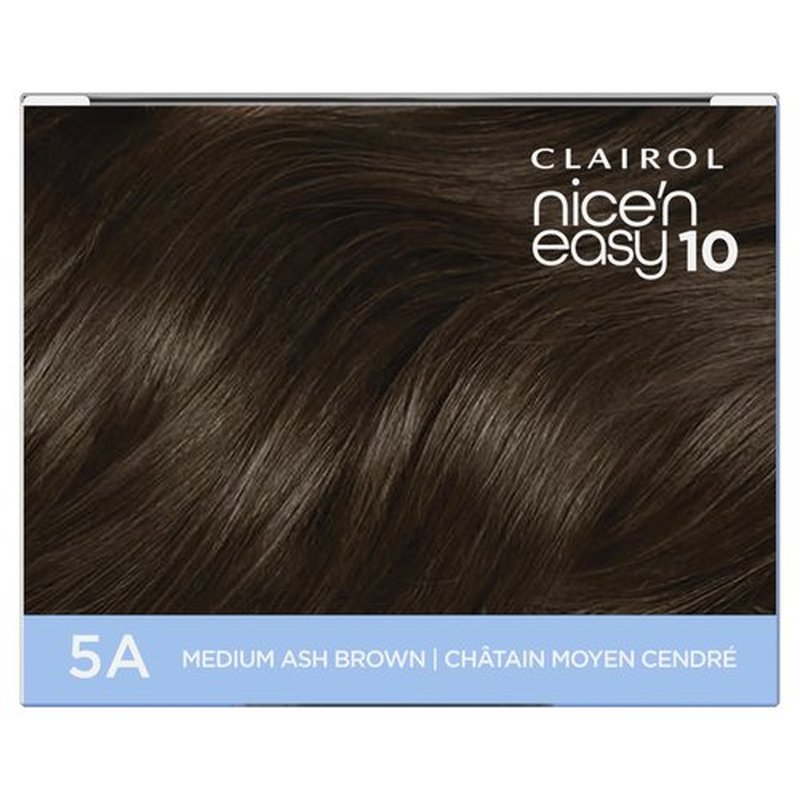 Clairol Nice'N Easy 10 Permanent Hair Dye, 5A Medium Ash Brown Hair Color, Pack of 1