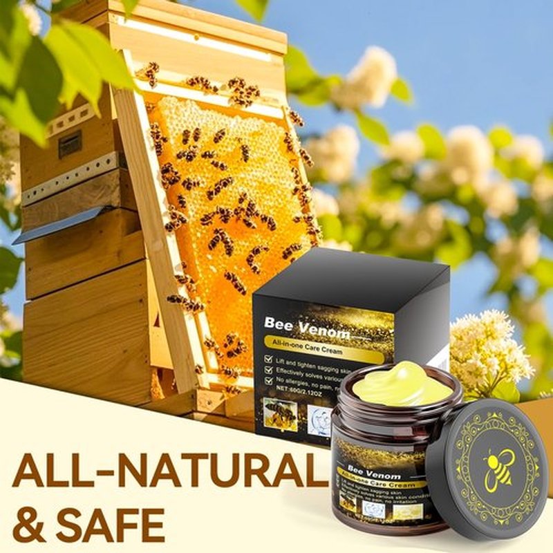 Bee Venom Cream, Bee Venom Skin Treatment Cream, Anti Aging Treatment with Natural Ingredients, Sensitive Skin Care for Back, Neck, Hands, Knee, 2.12OZ
