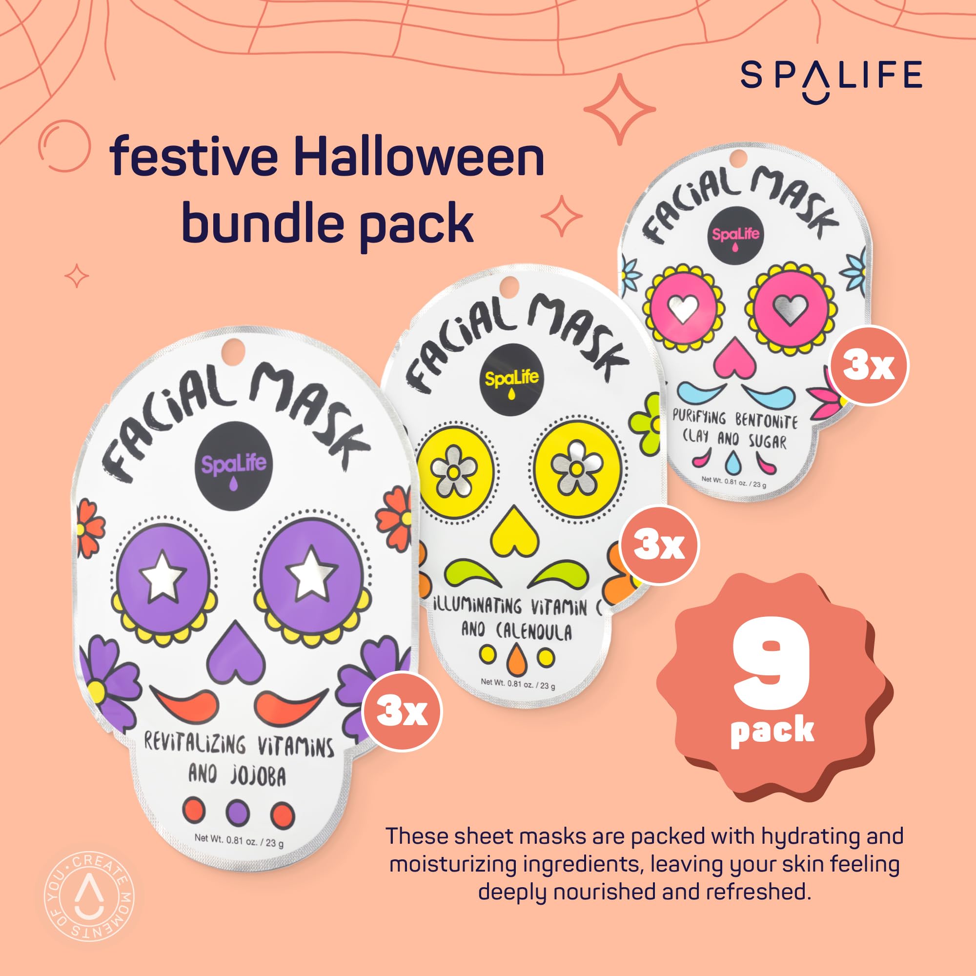 SpaLife Beauty Santa’s Squad 2025 Christmas Face Mask Bundle | Korean Facial Masks | Hydrating, Soothing, Complexion Enhancing and Firming Sheet Mask Set | Christmas Gifts for Women | 12 Pack