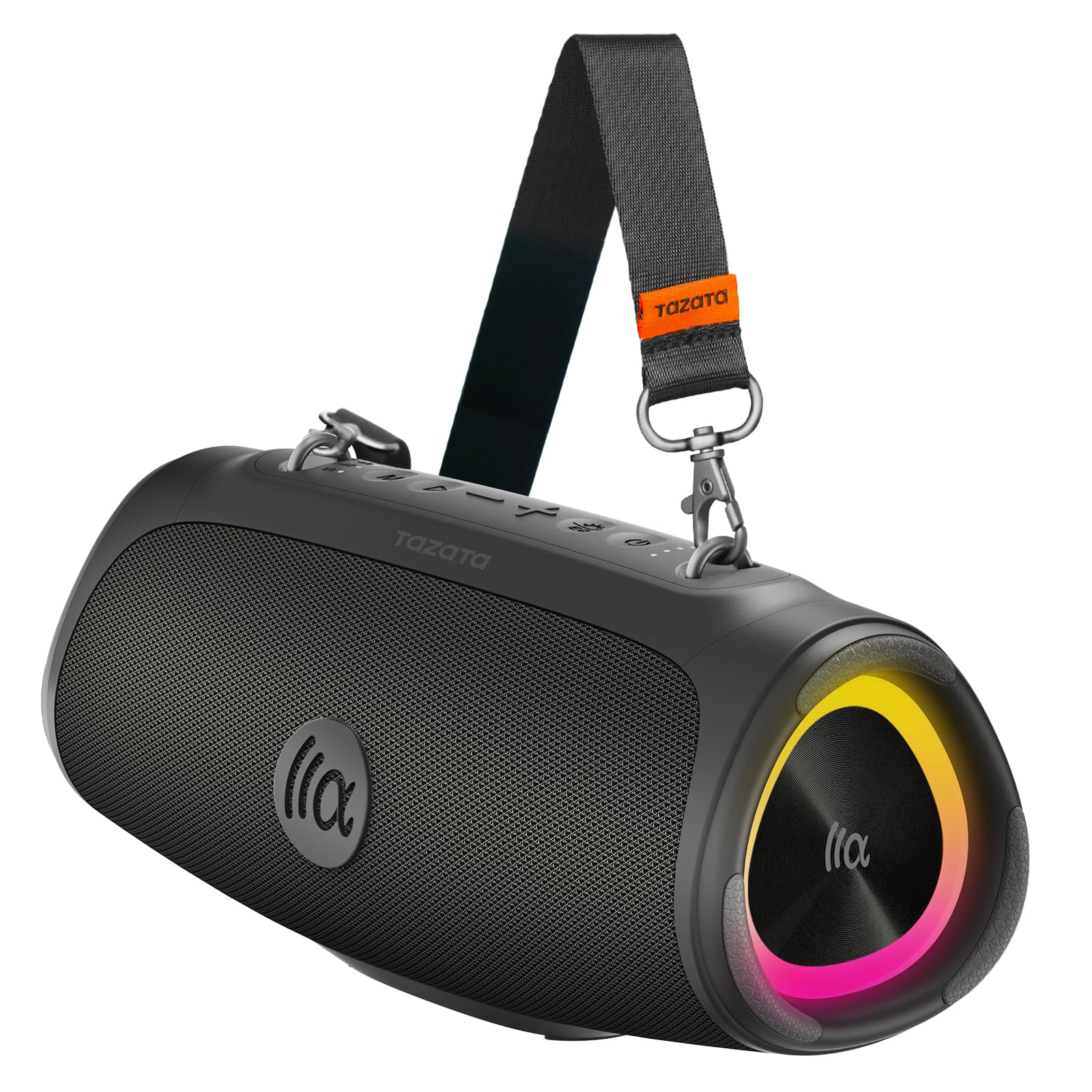 TAZATA 90W Bluetooth Speaker Outdoor, Loud Portable Wireless Speakers, Deep Bass, IPX7 Waterproof Floatable, RGB Lights Rugged BT5.3 Audio for Pool, Beach, Boat, Backyard Party,Travel Garage