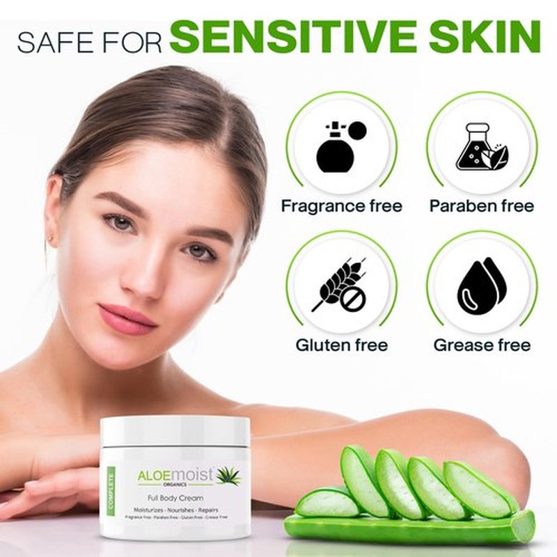 Organic Aloe Vera Face Cream & Body Moisturizing Cream, Natural Aloe Vera Lotion with Vitamin E Oil, Vitamin C, Retinol Cream, Shea Butter, Anti Aging Face Moisturizer for Women Dry Skin (8 oz - 2pk)