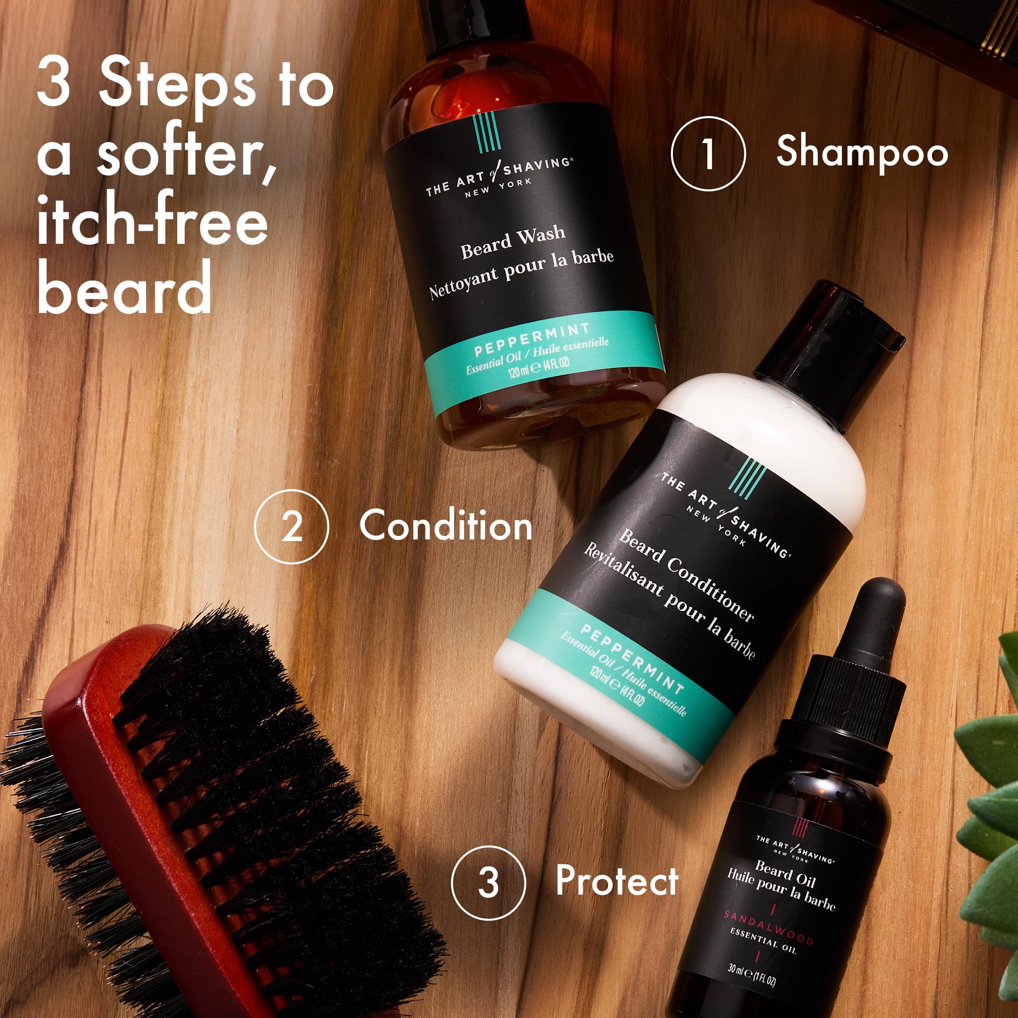 The Art of Shaving Beard Conditioner - Beard Softener to Nourish & Soften Beard Hair, Leaves Clean & Shiny Finish, Peppermint, 4 Fl Oz