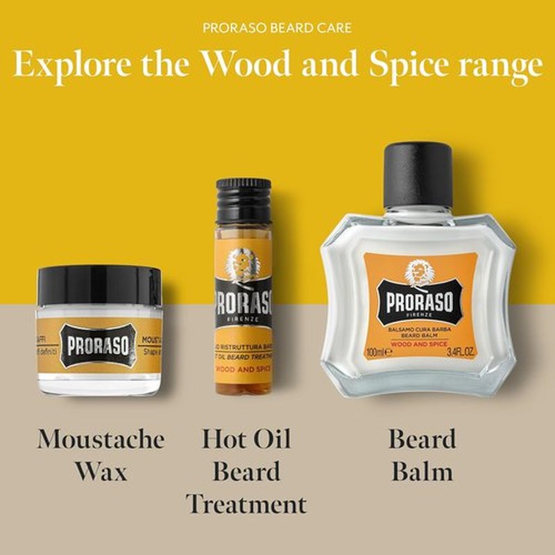 Proraso Beard Oil Hot Treatment - Conditions & Repairs Dry Facial Hair - Four 0.6oz Packs