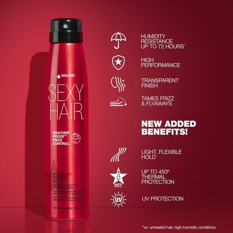 SexyHair Big Frizz Control Finishing Spray - Lightweight, 72-Hour Humidity Resistance | Flexible Hold