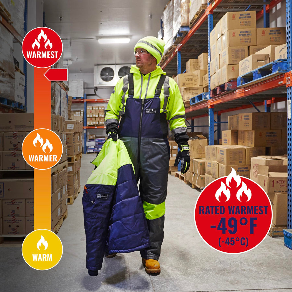 Ergodyne N-Ferno 6477 Insulated Freezer Bib Overalls, Cold Storage Work Gear