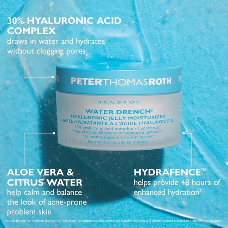 Peter Thomas Roth | Water Drench® Hyaluronic Jelly Moisturizer | Fragrance-Free, Non-Comedogenic, 1.7 oz