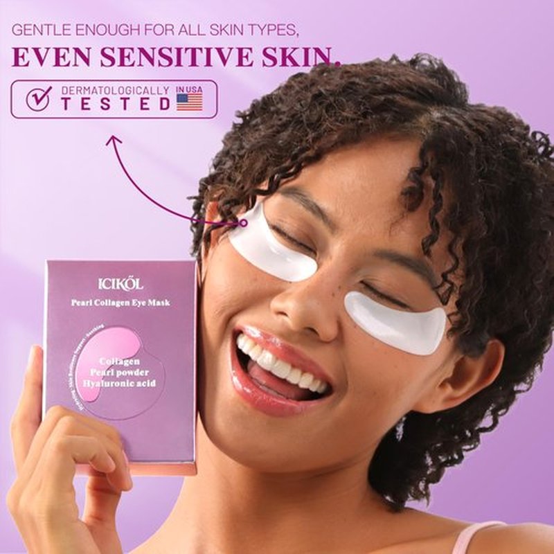 ICIKOL Collagen Under Eye Patches Mask - Undereye Patches for Dark Circles, Puffiness, Wrinkles - Gel Under Eye Patches, Birthday Gifts for Women - Gifts for Women - Vegan