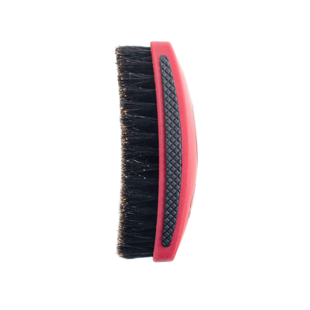 Crown Quality Products 360 Sport Wave Caesar 2.0 Boar Bristle Hairbrush, Soft, Red Velvet - Non-Slip Grip, Waterproof Design - The Ultimate 360 Wave Brush