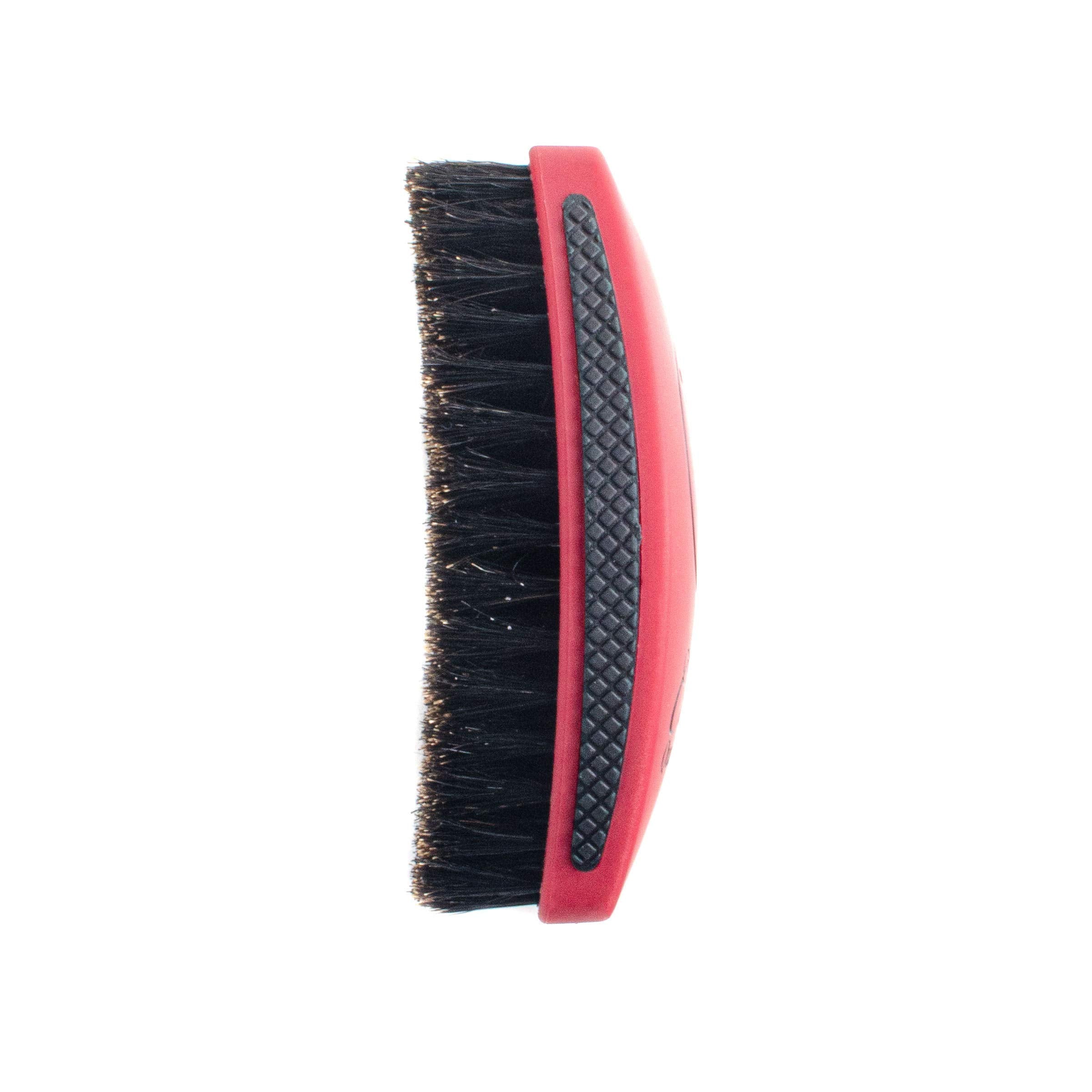 Crown Quality Products 360 Sport Wave Caesar 2.0 Boar Bristle Hairbrush, Soft, Red Velvet - Non-Slip Grip, Waterproof Design - The Ultimate 360 Wave Brush