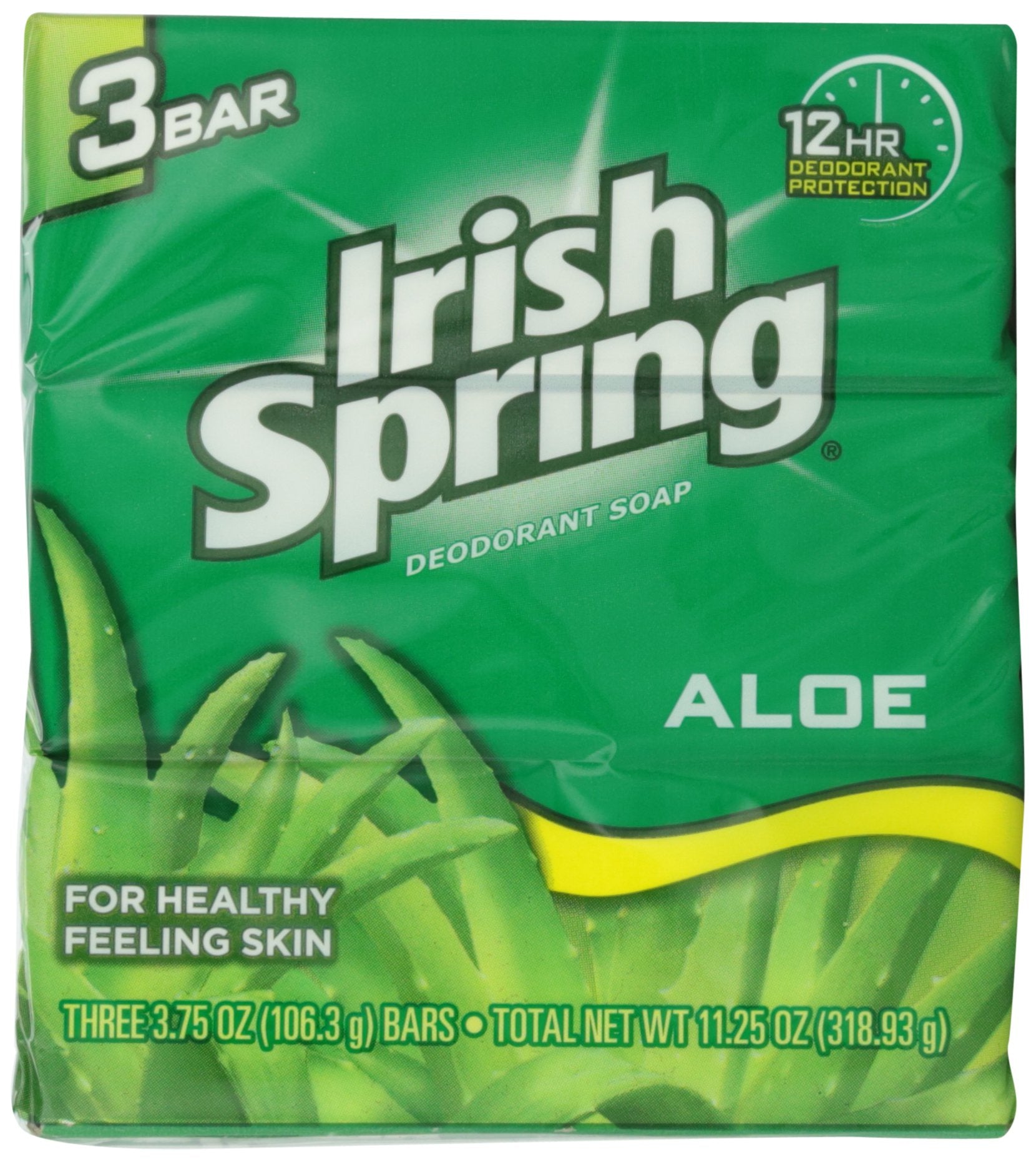 Irish Spring Deodorant Bath Bar Aloe,3.75 Ounce, 3 Count